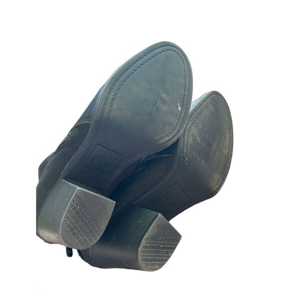 DV Dolce Vita Jayden Black Faux Leather Heeled Ankle Booties Block Zip Women's 6 - Picture 2 of 7